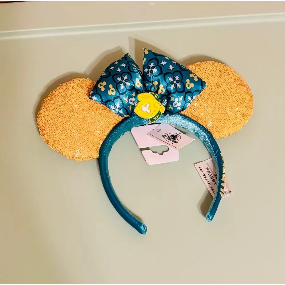 Epcot Saluti Limoncello Italy Minnie Mouse Ears Lemon puff bowHeadband